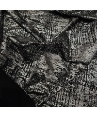 Gümüş Batik Desen Siyah Süprem Kumaş | B-9