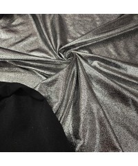 Gümüş Kumlama Desen Siyah Süprem Kumaş | B-8