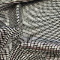 Gümüş Sim+Varak Dikdörtgen Desen Outlet Tül Kumaş |  R2-4