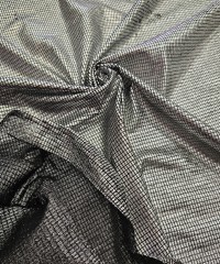 Gümüş Sim+Varak Dikdörtgen Desen Outlet Tül Kumaş |  R2-4