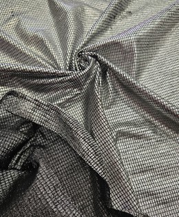 Gümüş Sim+Varak Dikdörtgen Desen Outlet Tül Kumaş |  R2-4