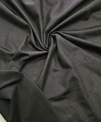 Mat Kaplama Baskı Dantel Desen Siyah Süprem Kumaş | B-13