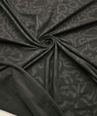 Mat Kaplama Baskı Leopar Desen Siyah Süprem Kumaş | B-14