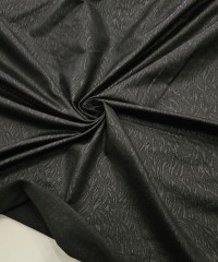 Mat Kaplama Baskı İnce Dal Desen Siyah Süprem Kumaş | B-15