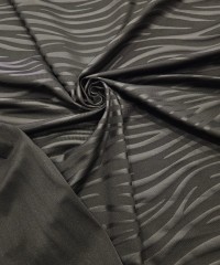 Mat Kaplama Yatay Dalga Desen Siyah İnterlok Kumaş | B-17