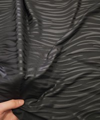 Mat Kaplama Yatay Dalga Desen Siyah İnterlok Kumaş | B-17