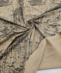 Mat Siyah Batik Desen Kaplama Bej Süprem Kumaş | R2-7