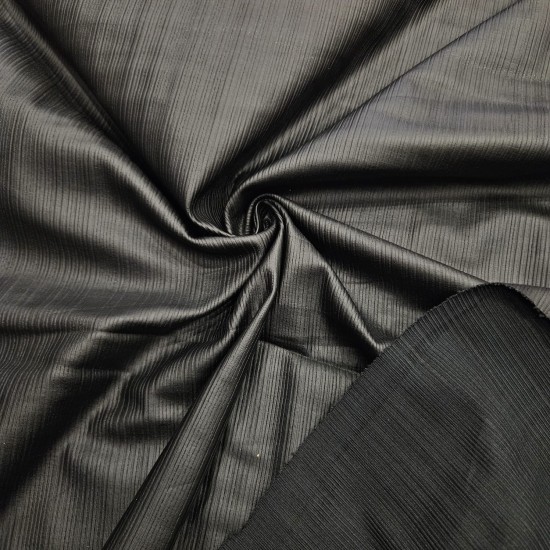 Siyah Suni Deri Görünümlü Desen Ribana Görünümlü Parça Kumaş