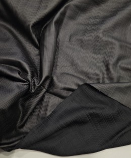 Siyah Suni Deri Görünümlü Desen Ribana Görünümlü Parça Kumaş 