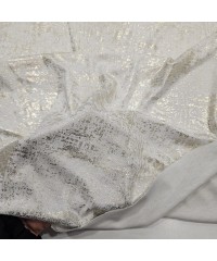 Açık Altın Batik Desen Beyaz Ribana Kumaş | C3-2