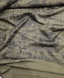 Siyah Mat Batik Desen Haki İnterlok Parça Kumaş