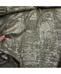 Gümüş Batik Desen Kaplama Haki İnterlok Parça Kumaş