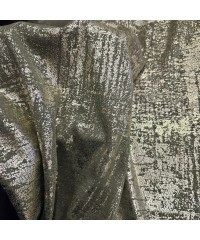 Gümüş Batik Desen Kaplama Haki İnterlok Parça Kumaş