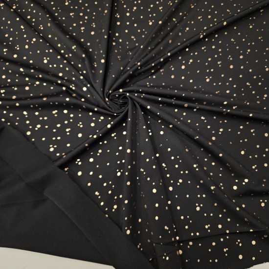 Altın Varak Rastgele Puantiye Süprem Kumaş | C3-10