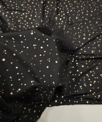 Altın Varak Rastgele Puantiye Süprem Kumaş | C3-10