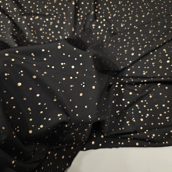 Altın Varak Rastgele Puantiye Süprem Kumaş | C3-10