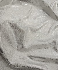 Gümüş Kumlama Baskı  Beyaz Ribana Kumaş | C3-12