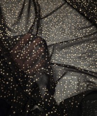 Altın Varak Minik Yıldız Tül Kumaş | C3-9