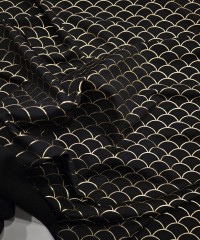 Altın Varak Balık Pulu Desen Süprem Kumaş | C3-13