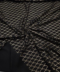 Altın Varak Balık Pulu Desen Süprem Kumaş | C3-13