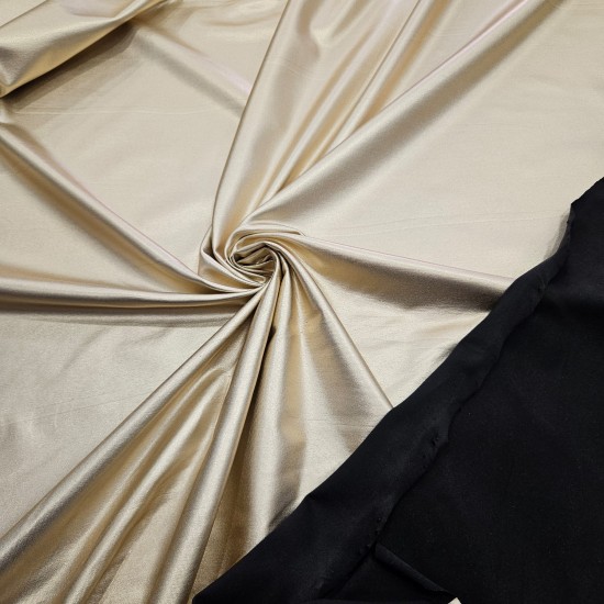 Açık Altın Varak Kaplama Siyah Zemin Süprem Kumaş | R4-9