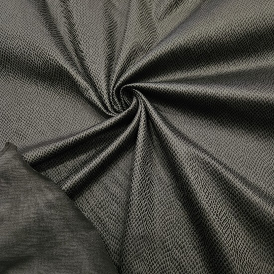 Mat Varak Yılan Desen Gri Örme Kumaş | C-17