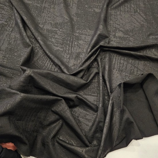 Mat Kaplama Batik Desen Baskı Siyah İnce Süprem Kumaş | R4-06