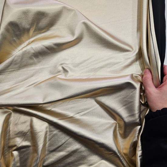 Açık Altın Varak Kaplama Siyah Zemin Süprem Kumaş | R4-9