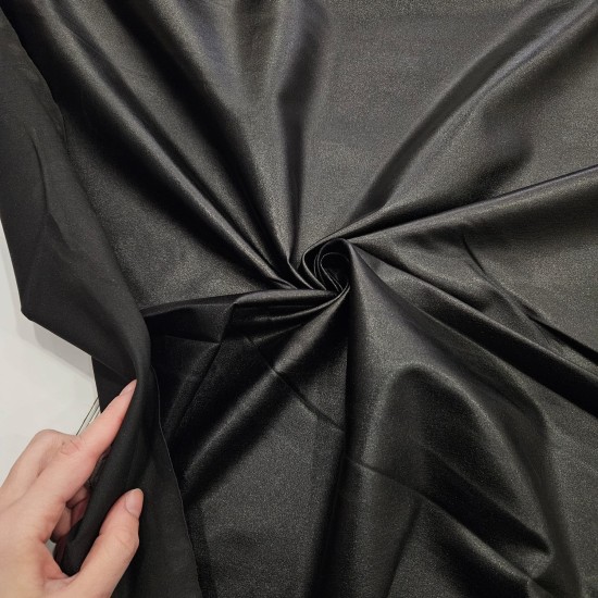 Mat Saten Kaplama Siyah İnterlok Kumaş | R4-15