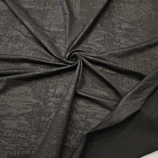 Mat Kaplama Batik Desen Baskı Siyah İnce Süprem Kumaş | R4-06