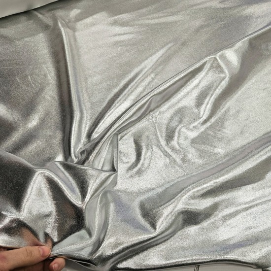 Gümüş Sıvama Kaplama İnterlok Kumaş | R4-04