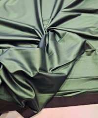 Metalik Yeşil Sıvama Kaplama Siyah İnterlok Kumaş | R4-03