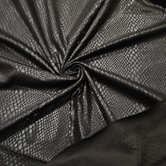 Mat Kaplama Yılan Desen Suni Deri Süet Kumaş | D-5