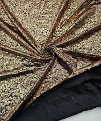 Bronz Varak Yılan Pul Desen Süprem Kumaş | D-06