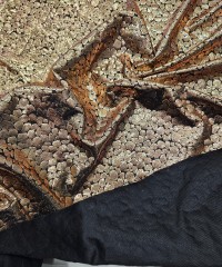 Bronz Varak Yılan Pul Desen Süprem Kumaş | D-06