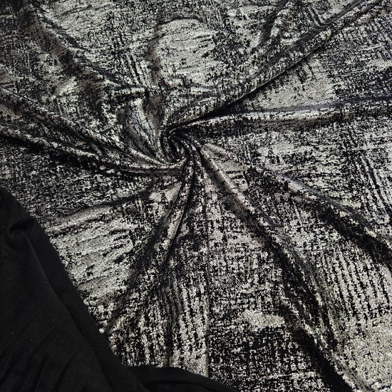 Gümüş Varak Duvar Batik Desen Süprem Kumaş | D-09