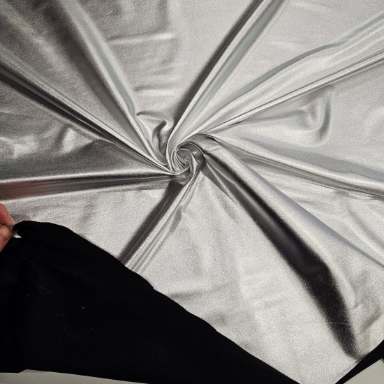 Gümüş Varak Parlak Kaplama Süprem Kumaş | D-10