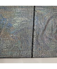 Siyah Zemin Parça Kumaş Üstü Gümüş Kaplama 