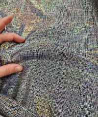 Siyah Zemin Parça Kumaş Üstü Gümüş Kaplama 