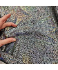 Siyah Zemin Parça Kumaş Üstü Gümüş Kaplama 