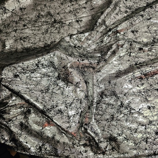 Gümüş Kaplama Soyut Likralı Süprem Kumaş | K-09