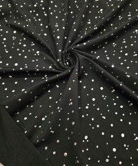 Gümüş Renk Rastgele Puantiye Süprem Kumaş | D-20