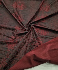 Mat Kaplama Yılan Desen Bordo Zemin Süprem Kumaş | X-03