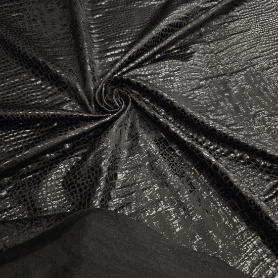 Parlak Kaplama Yılan Desen İnterlok Kumaş | K-13