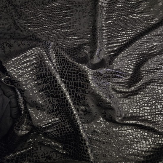 Parlak Kaplama Yılan Desen İnterlok Kumaş | K-13