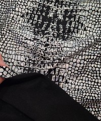 Hologramlı Gümüş Varak Yılan Desen Lyc Süprem Kumaş | X-07