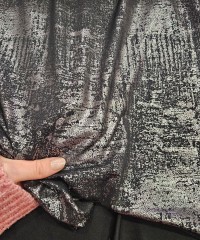 Kızıl Hologram Gümüş Varak Batik Desen Lyc Süprem Kumaş | X-06