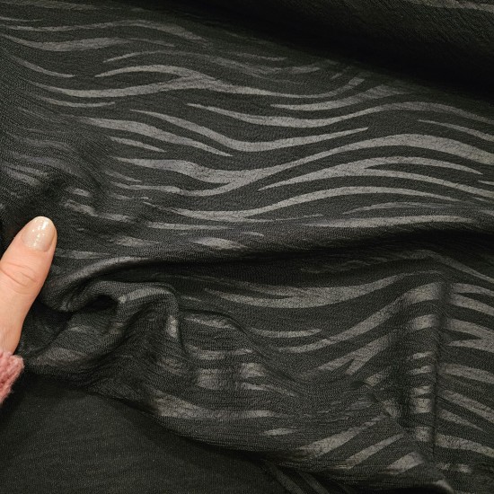 Mat Kaplama Zebra Desen Jakarlı İnterlok Kumaş | X-08