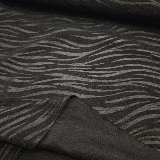 Mat Kaplama Zebra Desen Jakarlı İnterlok Kumaş | X-08