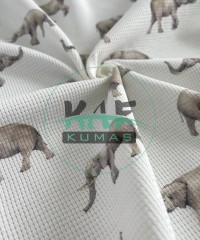 Fil Baskılı Örme Waffle Kumaş Fil Baskılı Örme Waffle Kumaş